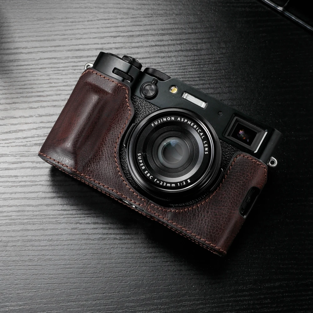 

Сумка ручной работы из натуральной кожи для фотоаппарата Fujifilm X100V