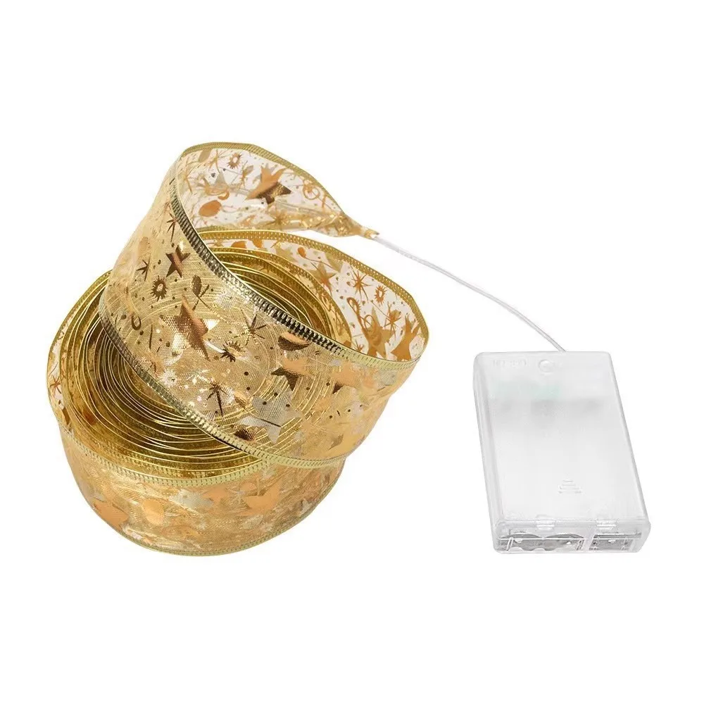 ไฟประดับริบบิ้นคริสต์มาสแบบ LED - ไฟประดับตกแต่งต้นคริสต์มาสและกล่องของขวัญ