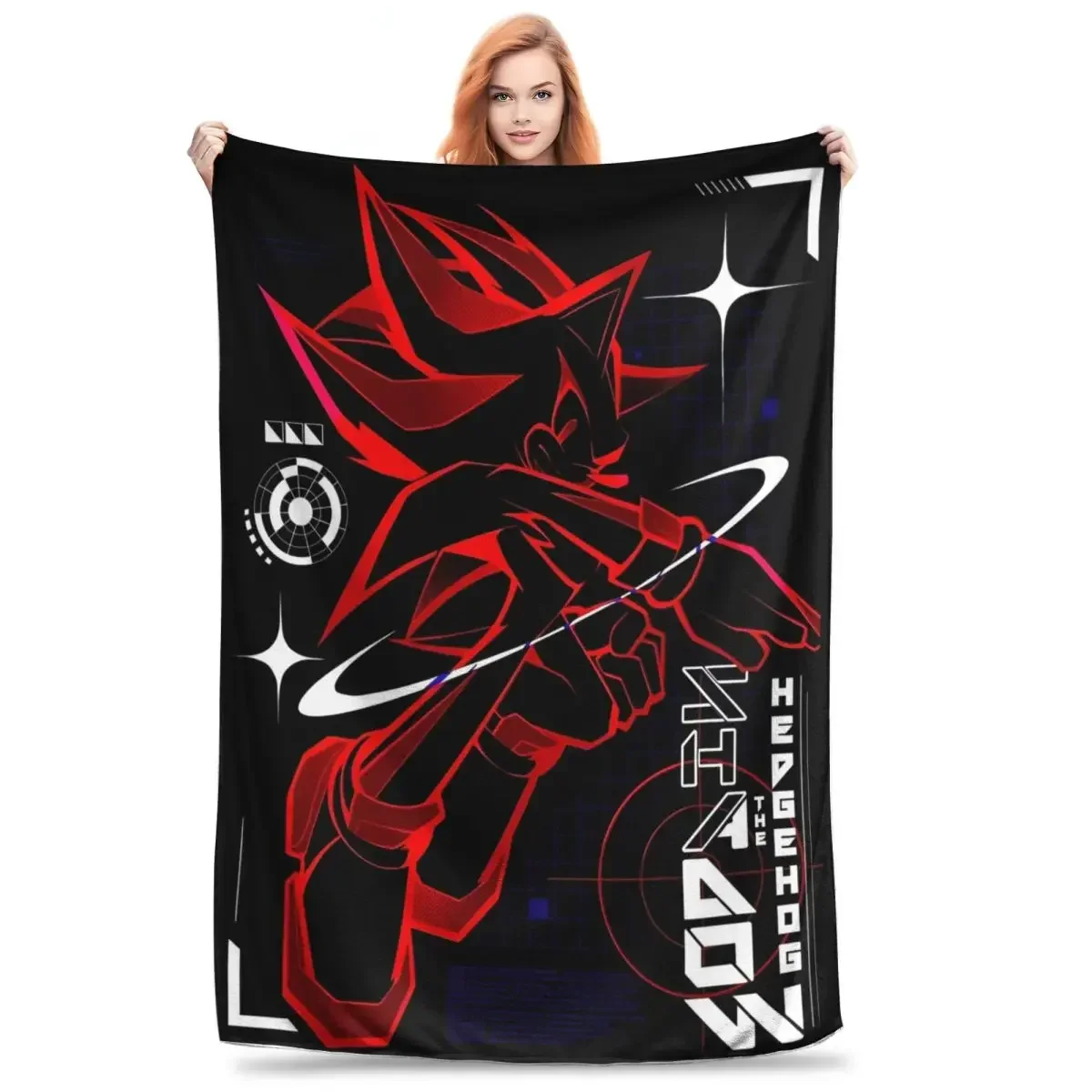 Shadows The Hed gehog Print Blanket For Men Women Ultra Soft Throw S-Sonics Blankets for Sofa Multiple Sizes - view 2