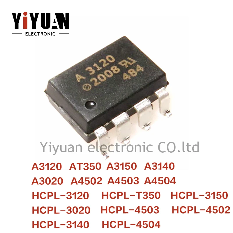 

5PCS NEW HCPL-3120 A3120 HCPL-T350 HCPL-3150 A3150 HCPL-3140 HCPL-3020 HCPL-4502 HCPL-4503 HCPL-4504 Optocoupler-logic output