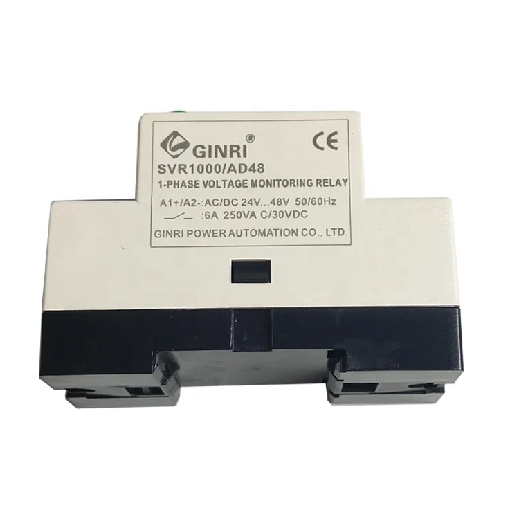 SVR1000/AD48 LCD 단상 AC & DC 24~48V 과전압 및 저전압 릴레이 전압 보호기