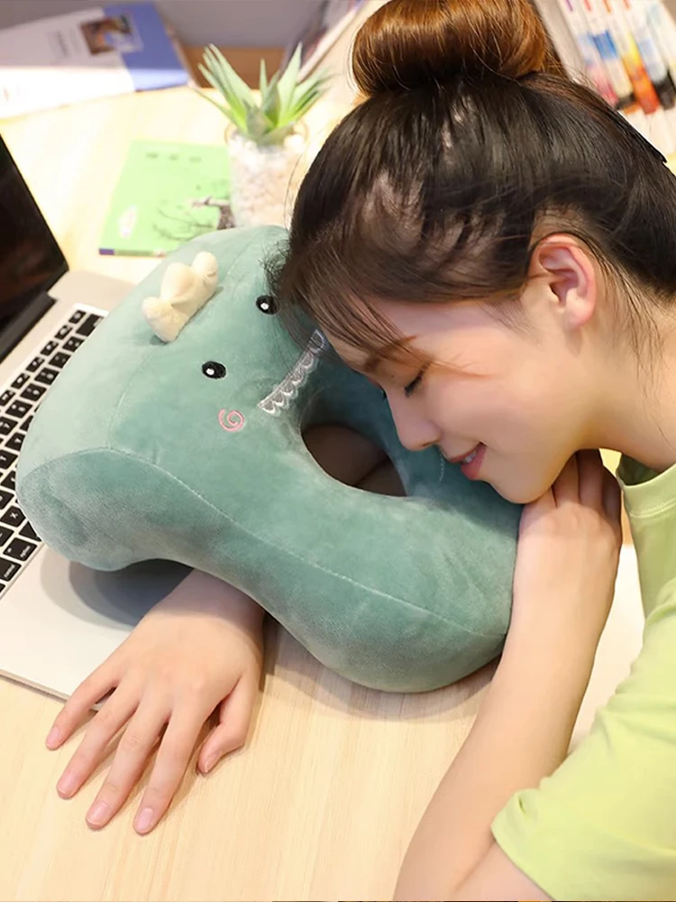 

Cute Cartoon Children's Sp Pillow Ne Support Office Nap Pillow PP Cotton Filled School Scene Suitable Lazy Pillow
