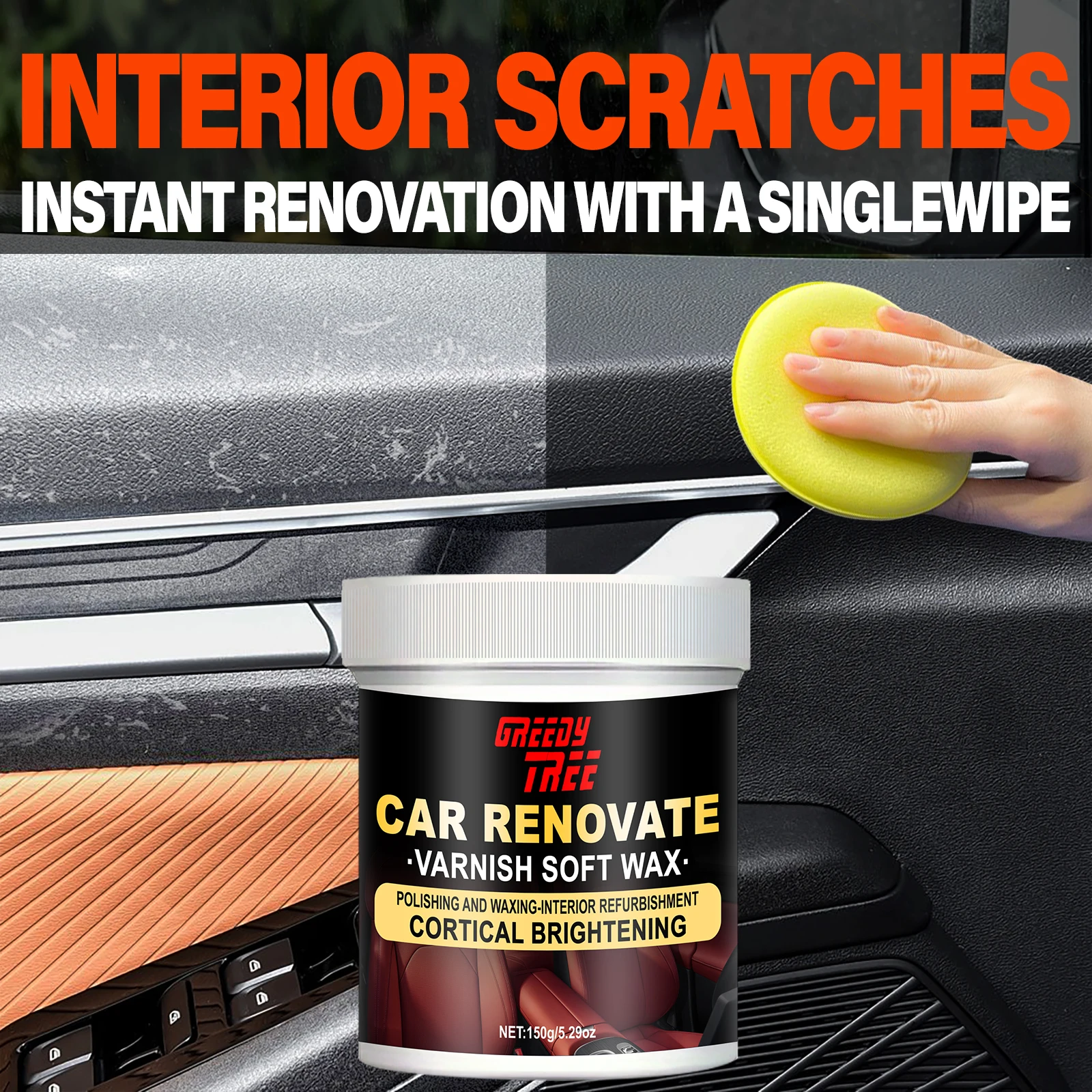 All-in-One Plastic & Rubber Repair Cream - Instant Black Restoration, Scratch Remover & Anti-Aging Formula - for Cars, Trucks, M