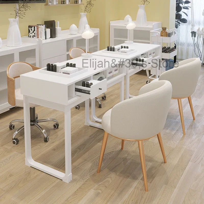 

Modern Nail Table Professional Commercial Beauty Receptionist Nailtech Desk Nail Station Tavolo Unghie Salon Furniture CY50NT