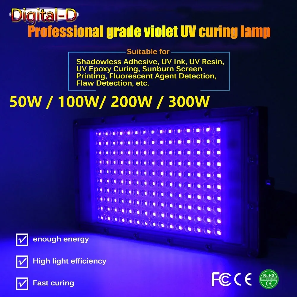 lampada de cura fluorescente ultravioleta luz uv luz roxa luz violeta multifuncoes 100w 200w 365nm 395nm 110v 220v 01