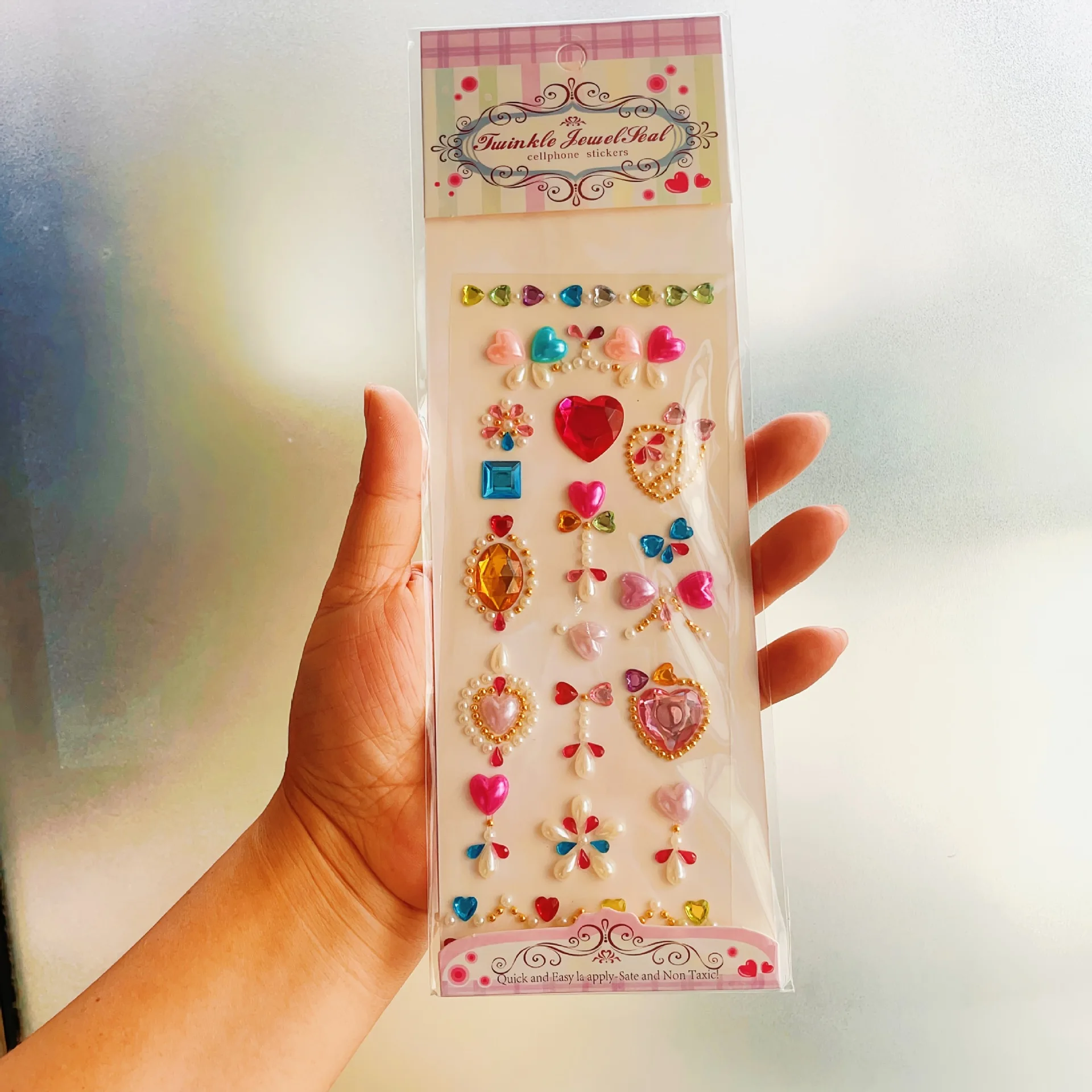 Adesivos de Gemas Acrílicas Coloridas Twinkle Jewel Seal, Decorações de Maquiagem Facial para Meninas, DIY, Festa, Performance, Artesanato