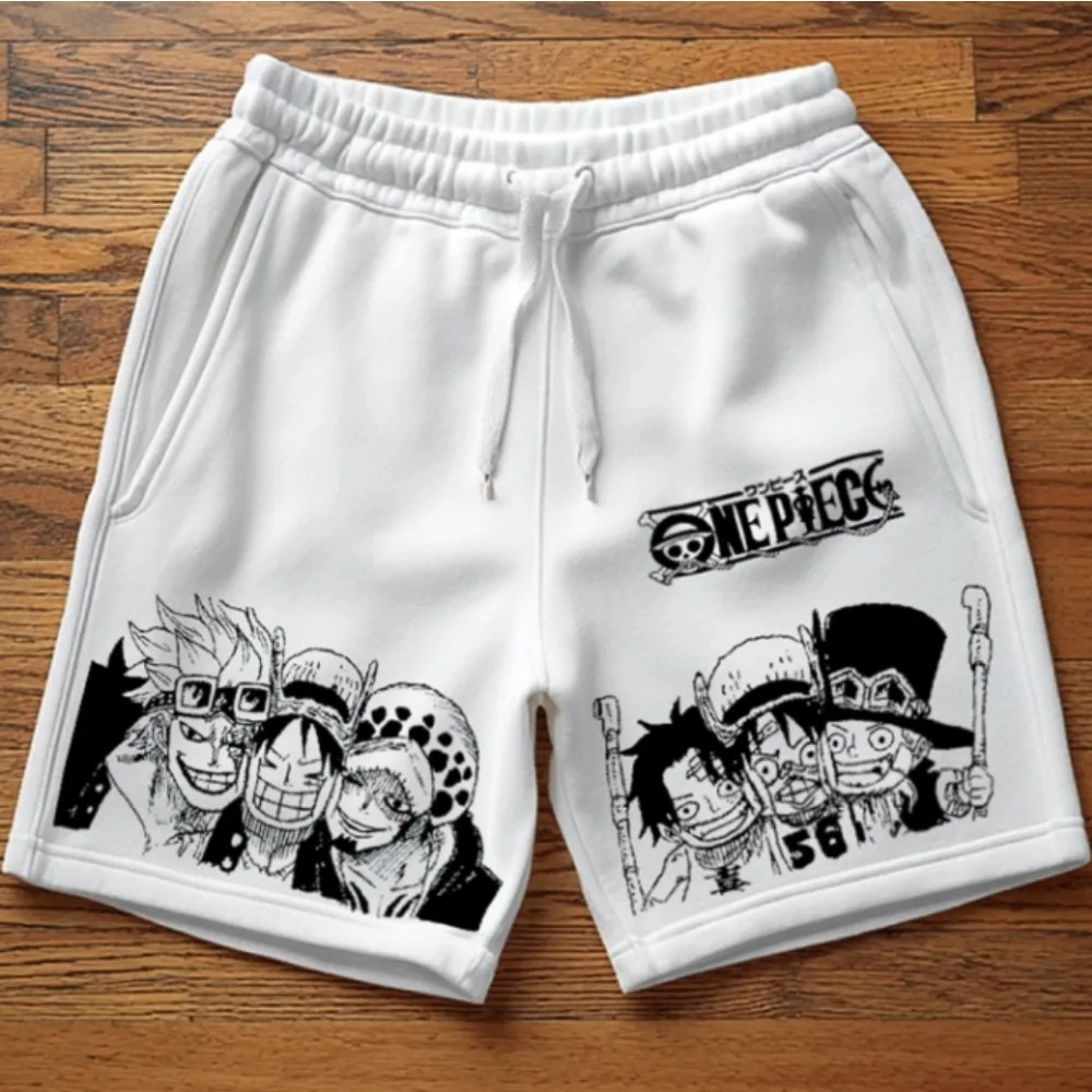 One Piece Anime Luffy Themed Printed Men's and Women's Shorts 2025 Summer Sports and Commuting Comfortable Pure Cotton Shorts