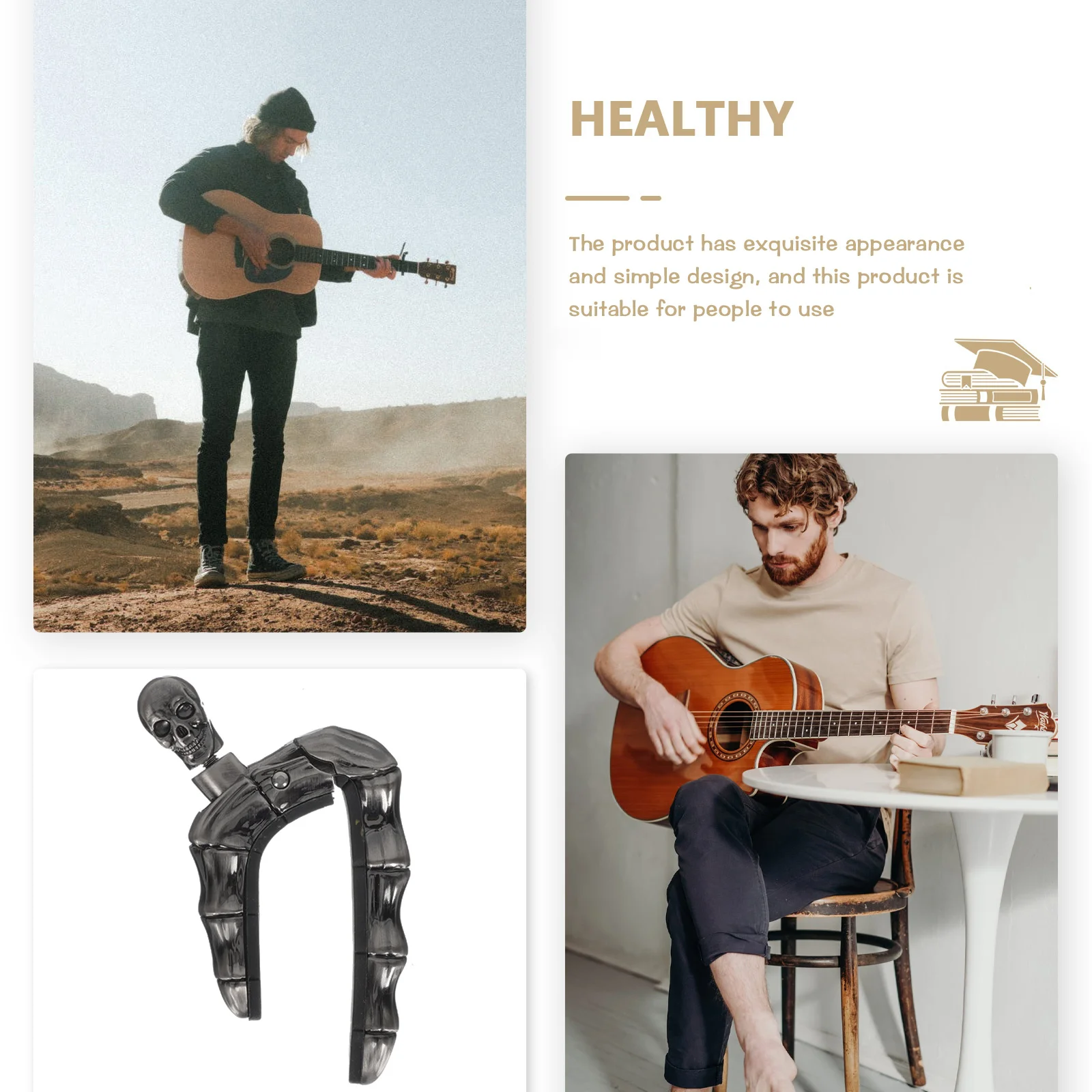 

Skull Head Ghost Finger Durable Guitar Capo Clip Practical Quick Release Folk Guitar Tuning Accessory Portable Capo