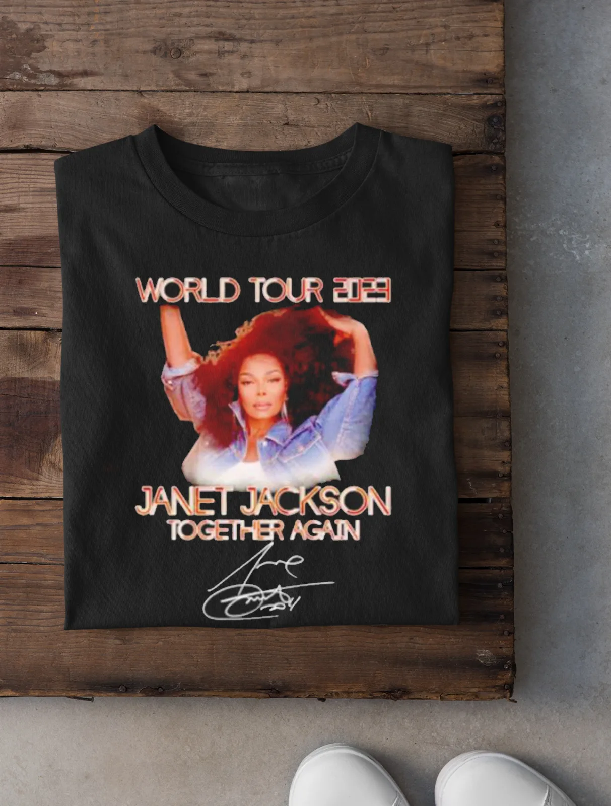 Nice world Janet Jackson Together again signature shirt Gift Funny S-4Xl shirt F long sleeves