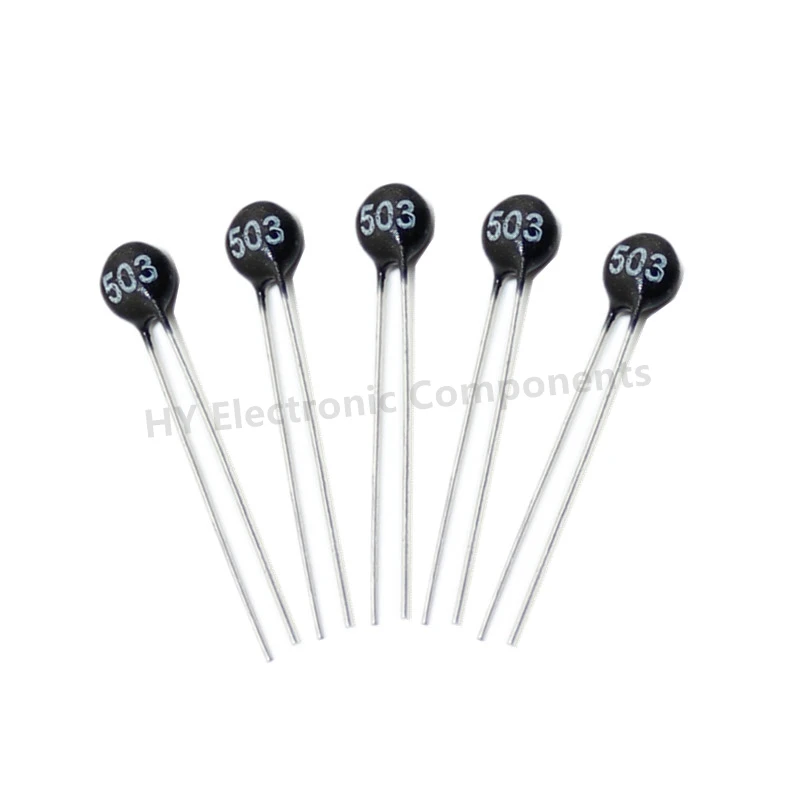 20PCS NTC thermistor MF11 20% 1k 10K 50K negative temperature 102 103 503 5mm black round head Thermal Resistor