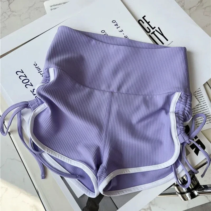 Sexy Sports Shorts for Women Summer New High Waist Contrast Patchwork Drawstring Y2K Hot Pants Casual Fashion Women Clothing