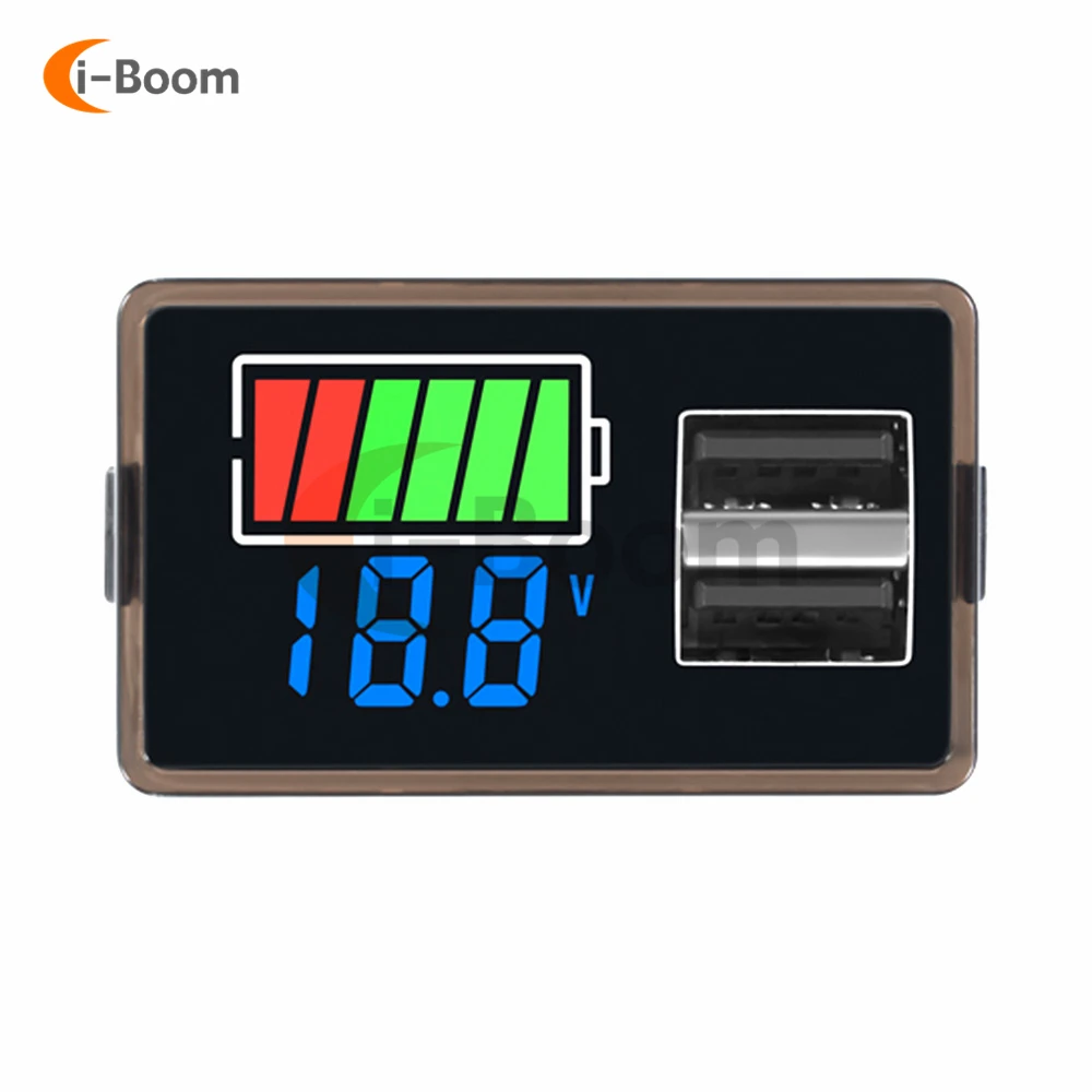 DC 8-100V Car Battery Charge Level Indicator 12V 24V 36V USB Lithium Battery Capacity Meter Tester Display LED Tester Voltmeter