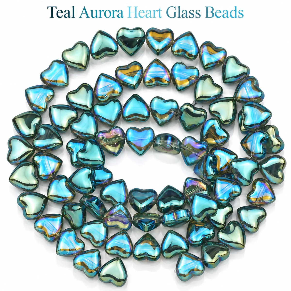 8mm 40-120Pcs AB Green Heart-shaped Crystal Glass Beads for Making DIY Bracelets Necklaces Keychains Various Jewelry Accessories