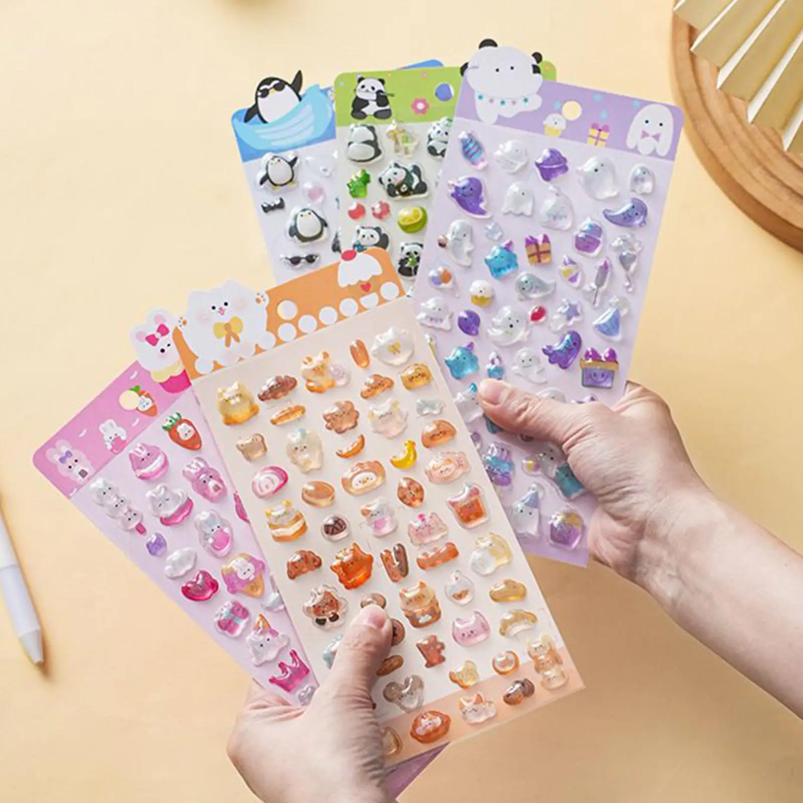 

Детские 3D наклейки, эстетические светящиеся в темноте декоративные наклейки, 6 листов, декоративные наклейки для чехла для телефона, ноутбука, скрапбукинга