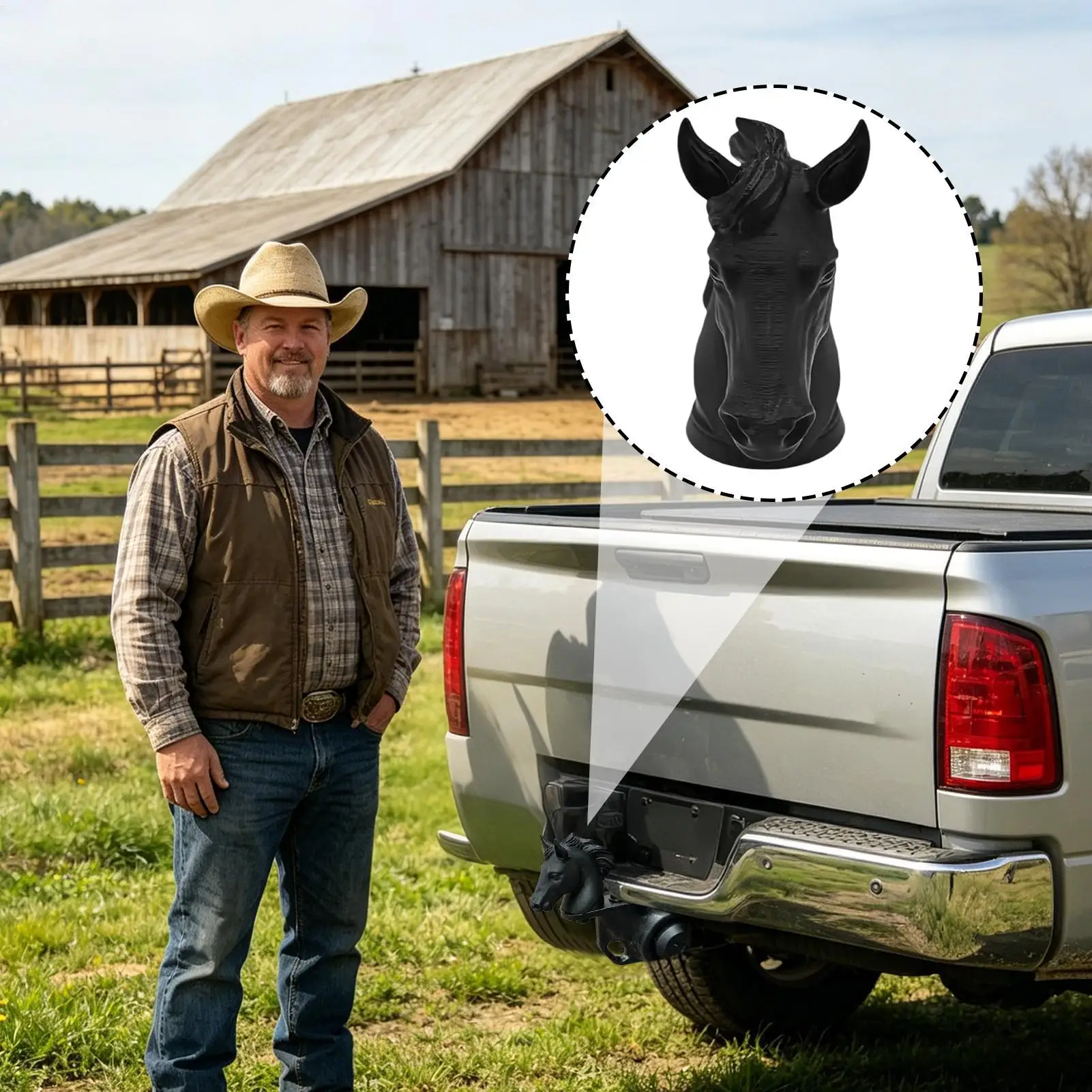 Trailer Hitch Covers Horse Shape Heavy Duty Tow Ball Protective Cover For Boat Caravan RV SUV Tractor Truck Yacht ATV Motorhome view 2