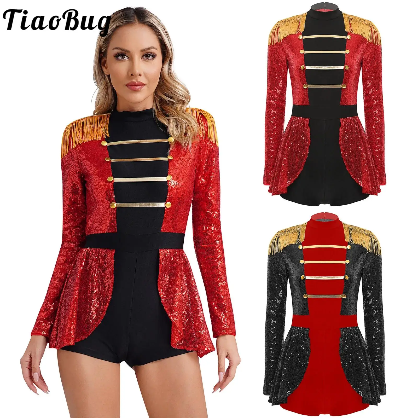 زي النساء للهالوين السيرك Ringmaster لعب الأدوار زي سباركلي ترتر ماجيك الساحر مرحلة الأداء حللا الموضة