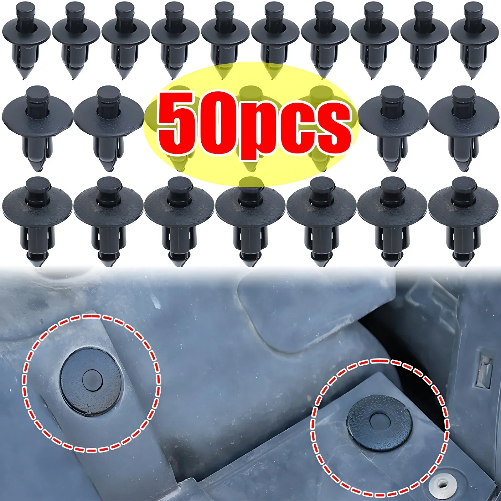 Car Plastic Fairing Rivet Setting Panel Fastener Clips Push Pin Auto Fastener 6mm Interior Amagi