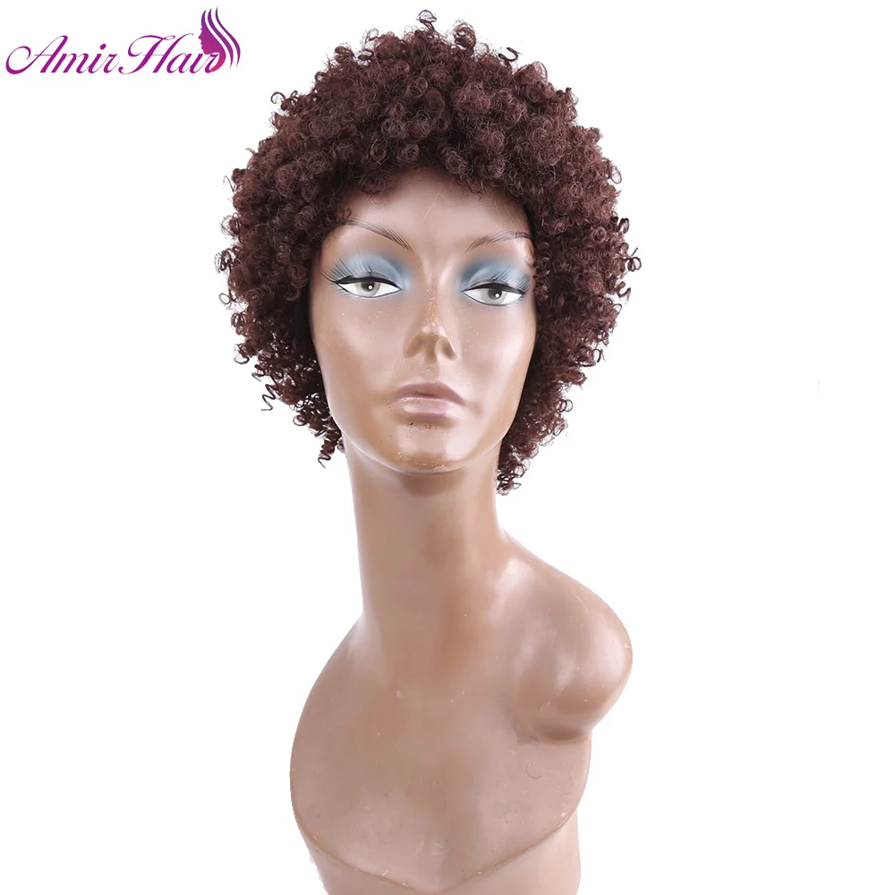 Amir Synthetic Short Brown Wigs for Women Black Afro Kinky Curly Wig Short  Afro Fake Hair Heat Resistant Female Wig Cosplay