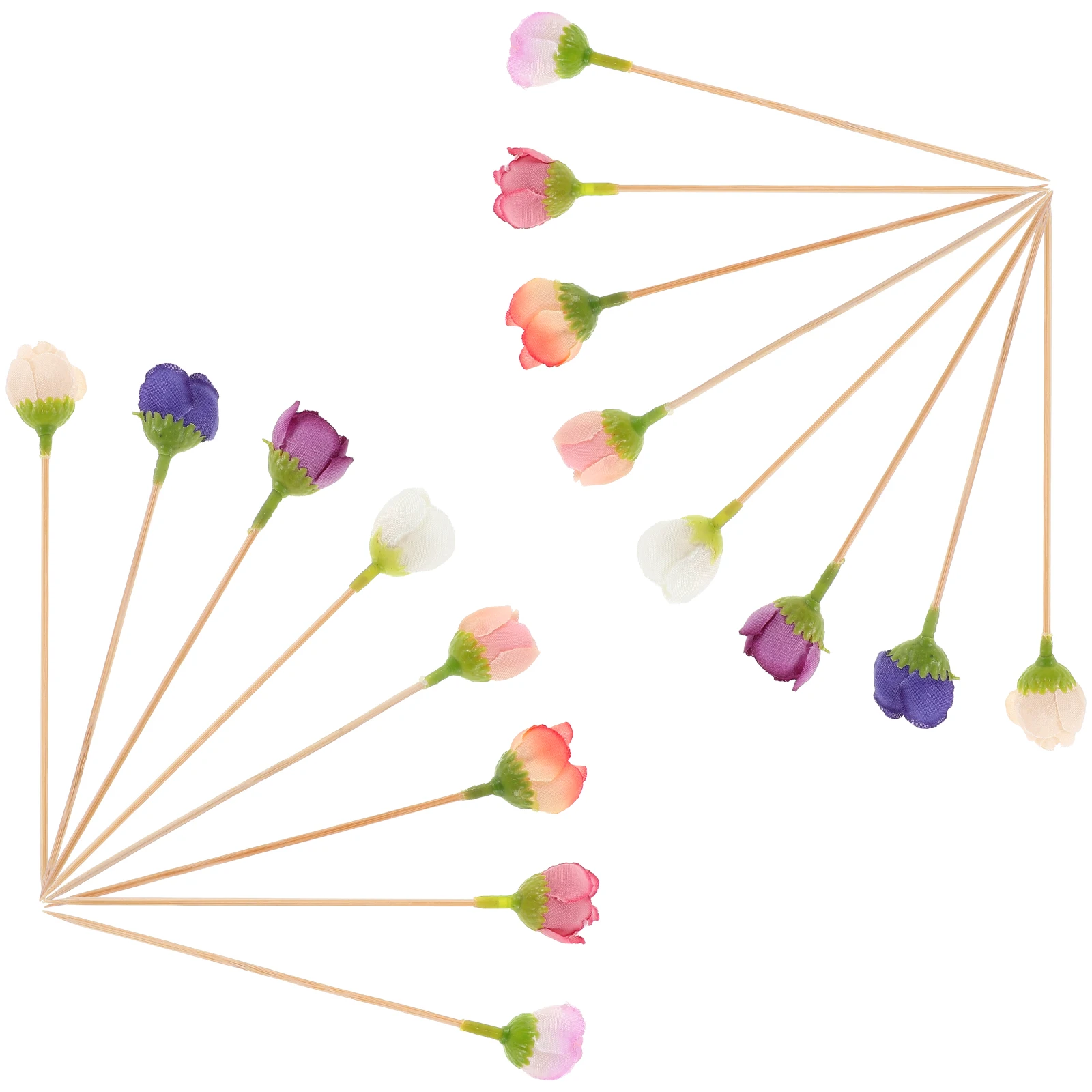 

30pcs Fruit Plate Picks Realistic Rose Cocktail Sticks Decorative Toothpicks Wooden Skewers Cake Decorations Party Supplies