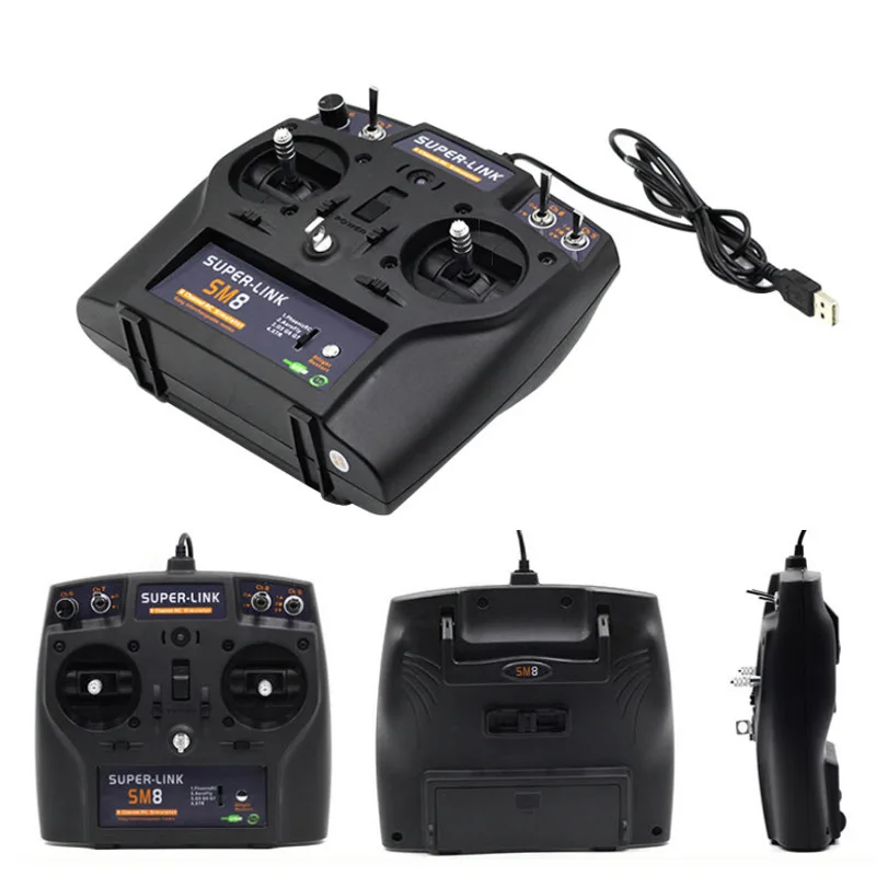 SM8/KC8 RC Flight Simulator Controller, 8CH, G7.5/Phoenix 5/Online, One-Click Hand Mode Switch, for FPV Drone Practice
