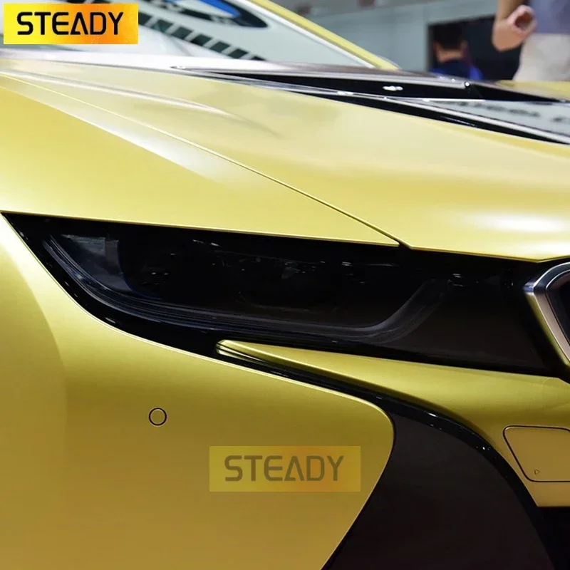 

2 Pcs Car Headlight Protective Film Headlamp Restoration Transparent Black TPU Sticker For BMW i8 2014-2020 Accessories