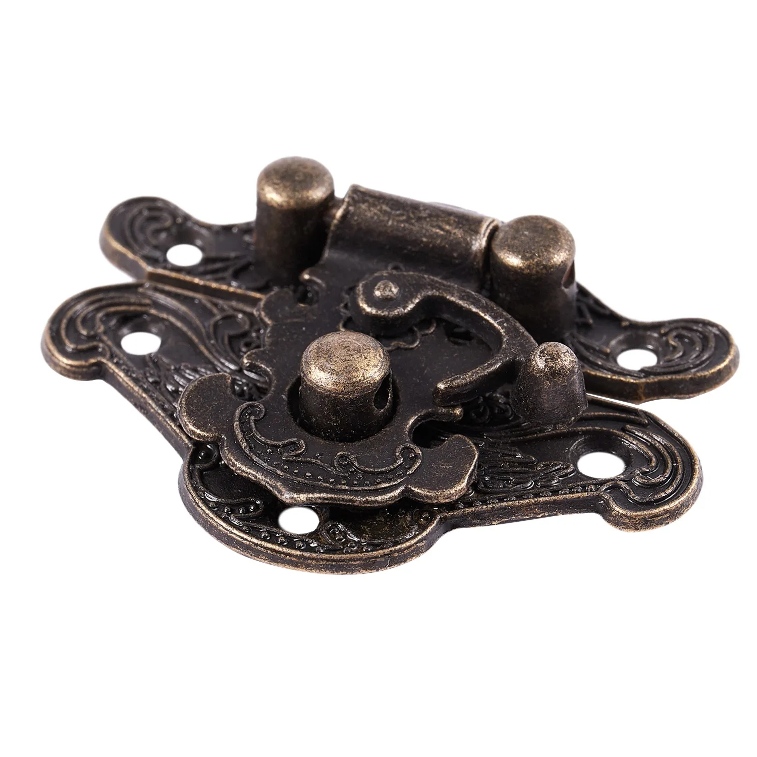 ABMO Antique Retro Vintage Decorative Wooden Jewelry Box Hasp Pad Chest Lock Size:Extra Small
