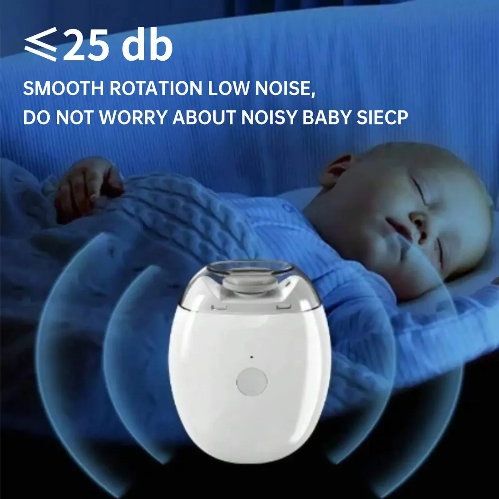 Mini Portable Electric Nail Clipper Polisher with Light Low Noise Trimmer for Baby Adult Manicure Tools Nail Cutter 3 Speed