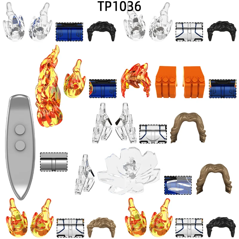 

The TP1036 Weapons Pants Hair Parts Action Figures Skateboard Shield Model Blocks MOC Bricks Set Gifts Toys