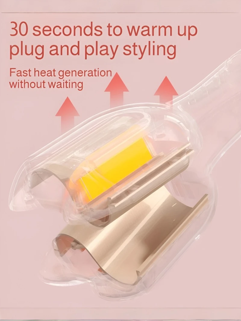 【US Plug】Women's 32mm Large Roll Egg Roll Curling Iron Intelligent Power Outage 3-Speed Temperature Adjustable Curling Iron