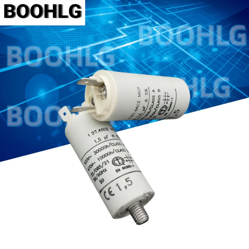 1PCS MKP 1.27.4AC2 Motor Start Capacitor 1.5uF 420-470V AC Film Capacitor Replacement For Inverter Fan Motor