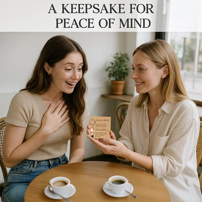 بلورات طبيعية المفاتيح هدية للمبتدئين الجديدة أحجار الشفاء الصغيرة المفاتيح لتخفيف القلق بلورات شفاء #6