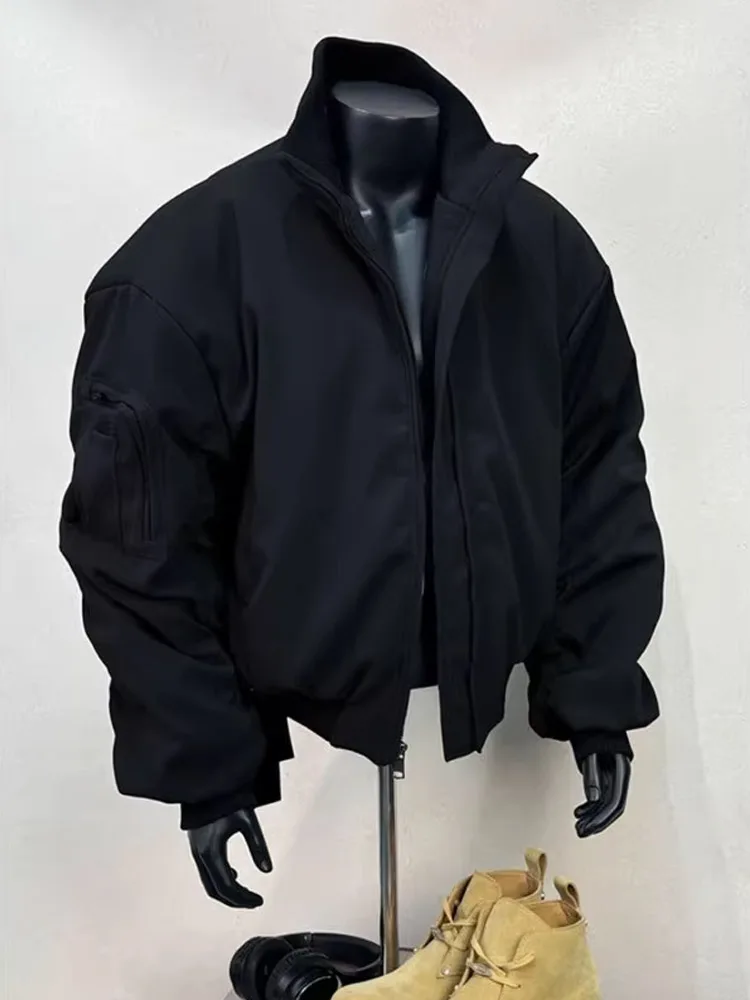 

American High Street Bomber Pilot Jaet Хлопковое пальто Мужское зимнее Thi ort Хлопковая верхняя одежда с воротником-стойкой Бейсбольный orm