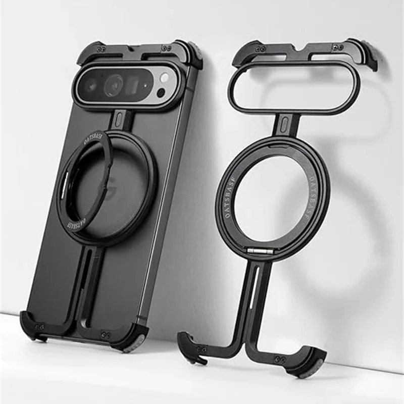 

Металлический безрамный магнитный держатель для телефона Google Pixel 8 9 Pro XL 8Pro, рамка из алюминиевого сплава, чехол-бампер с беспроводной зарядкой