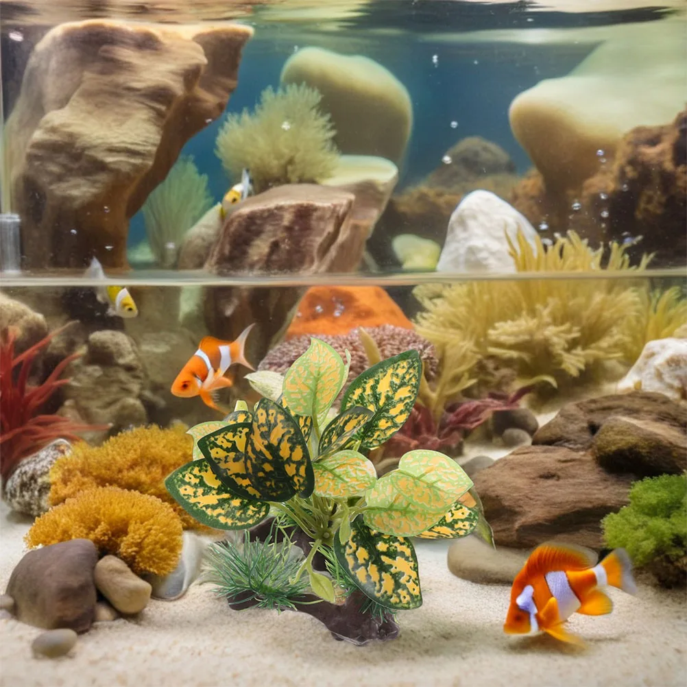 

2 Pcs Aquatic Ornament Artificial Plants Fish Tank Aquarium Decorations Greenery Supplies for Plastic Terrarium Aquariums