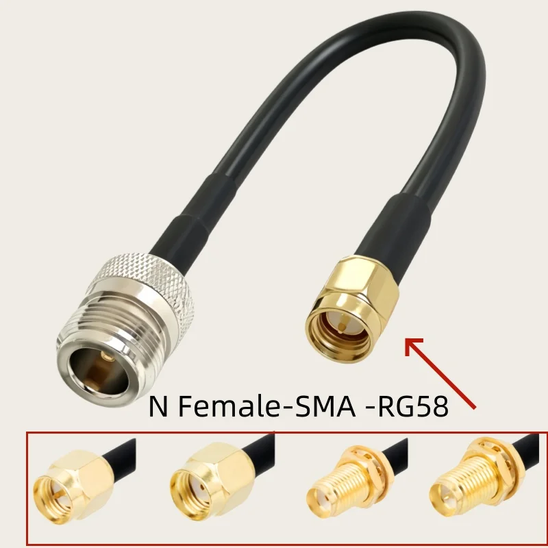 RG58 Cable N Female jack to RP/SMA Male Female adapter WiFi Antenna Extension Cord RG-58U 50Ohm RF Coaxial Pigtail Jumper Cable