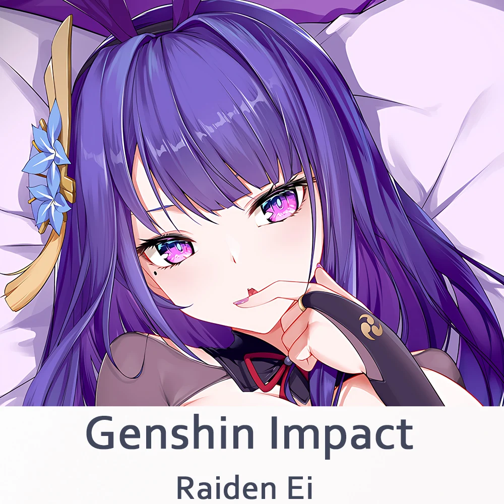 

Genshin Impact Raiden Ei Dakimakura 2-сторонняя подушка для обнимания тела искусственное аниме наволочка рождественские подарки