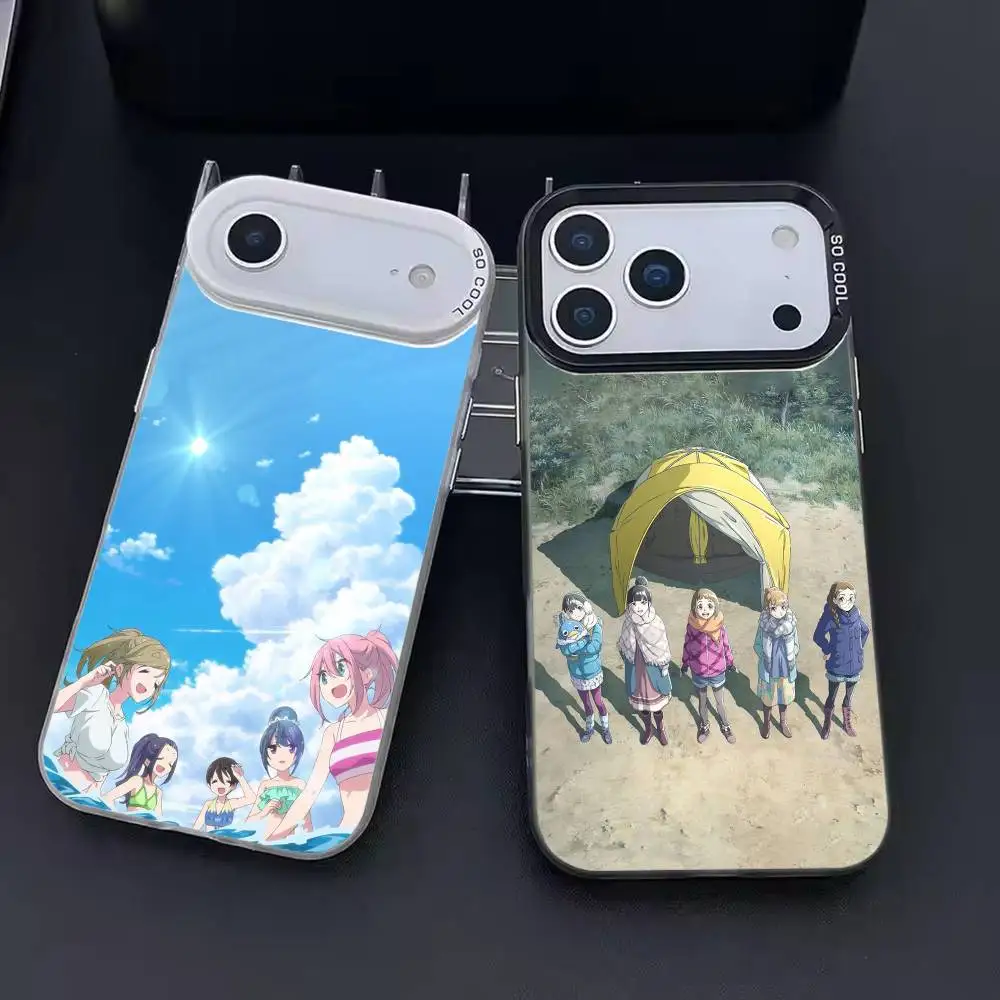 

Y-Yuru C-Camp Anime Phone Case For iPhone 17,16,15,14,13,12,11,Pro Max,Plus Candy Silver Cover