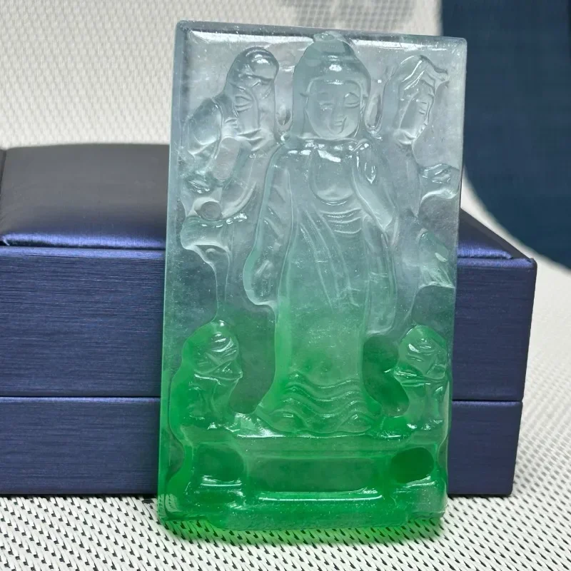 

Natural High-ice Quartzite Jade Pendant, Ethnic Style Exquisite Fashion Necklace Jewelry