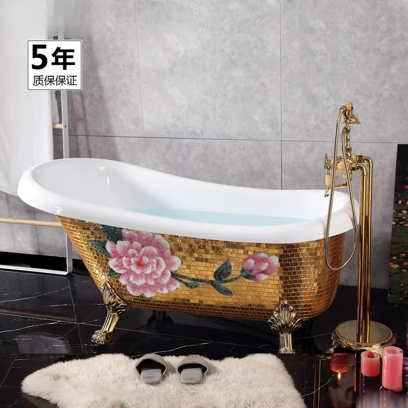 

Napoli European-style concubine household adult free-standing acrylic mosaic pearlescent bathtub small bathtub