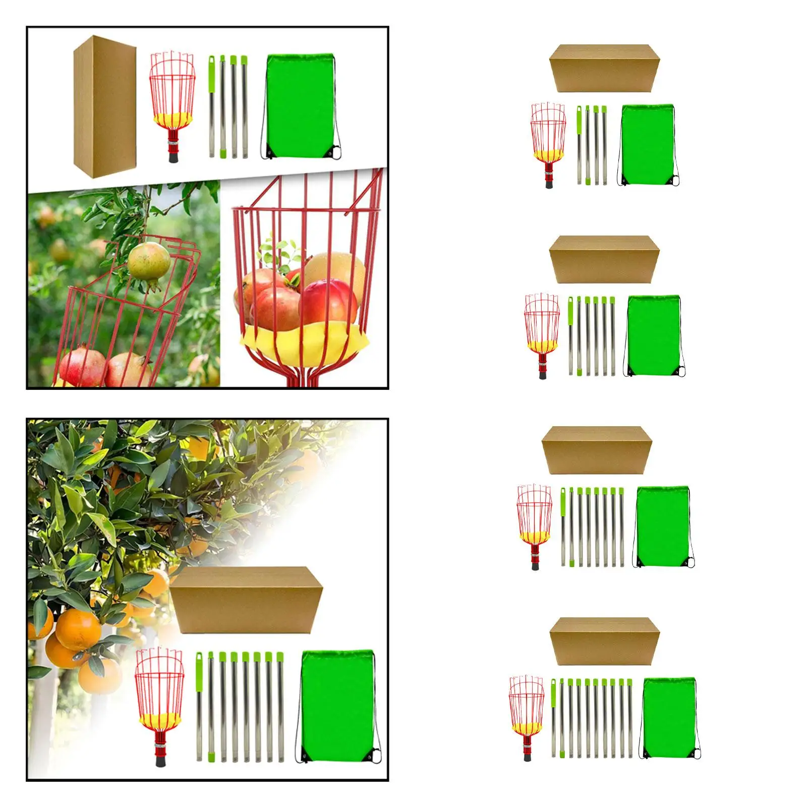 Fruit Picker Basket Portable Fruit Picker Harvester for Garden Cherry Peach