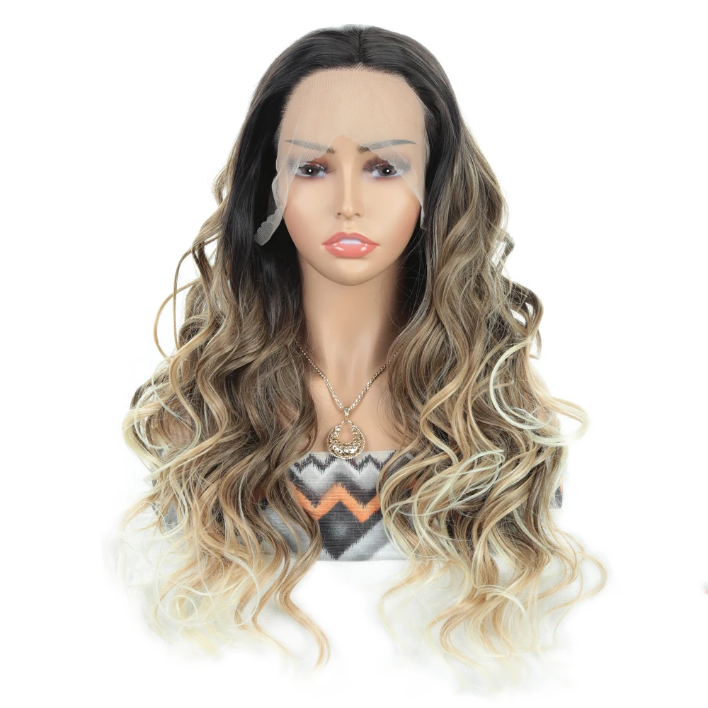 Alibaby synthetic 13x3 Wavy Lace Front Wig Cosplay Wig 26 Inch Lace Wig for Women Wig High Quality Lace Wig