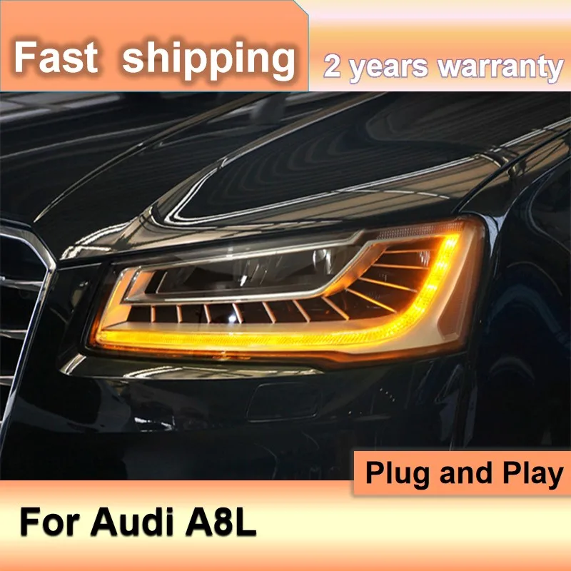 

Car Accessories for Audi A8 Headlight 2012-2017 Audi A8L Headlights LED DRL Dynamic Turn Signal High Beam Projector Lens