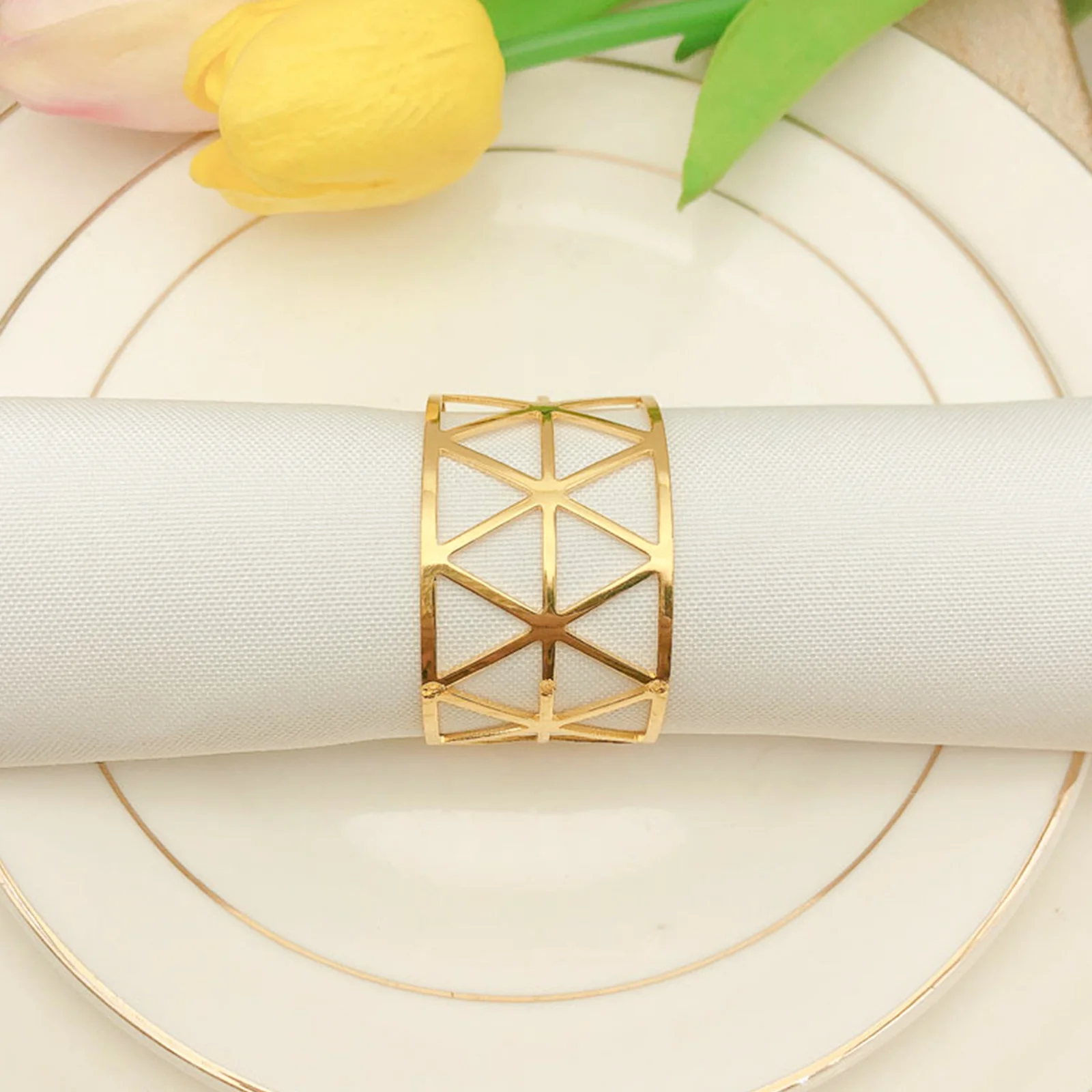 6 قطعة حلقات المناديل سبيكة أنيقة منديل أبازيم حفل زفاف طاولة طعام ديكور لوازم لوازم الحفلات