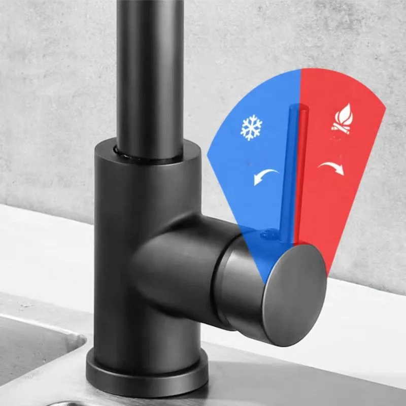 360° Swivel Stainless Steel Kitchen Faucet, Pull Out Sprayer with Ceramic Valve, Anti-Leak Design, Easy Install G1/2 Thread