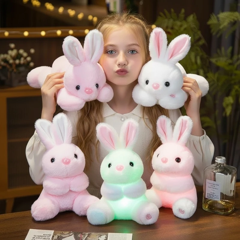 

CuteGlow in the Dark Bunny Plush Toy Soft Stuffed Rabbit Ideal for Kids and BunnyLovers Perfect Easter Gift with Glowing Feature