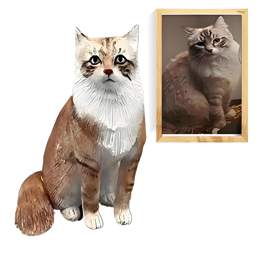 

Decorative Cat Figurine on Red Base, Custom Pet Bobblehead, Tabby Design For Memorial Day,Based on Your Cat Photo,Cake Topper