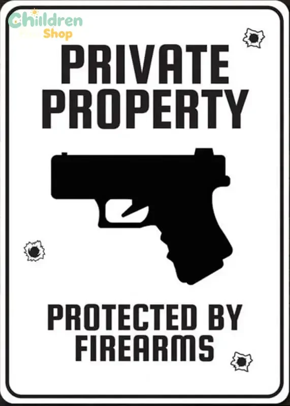 Y1,Private Property, Firearm Protected, 2nd Amendment Sign, Right, Gun Lovers, House Decor, Beware Sign - Quality Alum