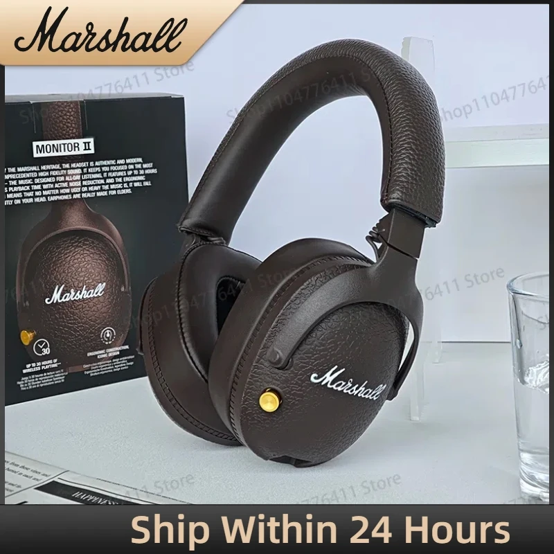 Marshall MONITOR II casque Bluetooth classique sans fil écouteurs basses profondes pliable Pop Rock rétro musique Microphone casque Marshall MONITOR II casque Bluetooth classique sans fil écouteurs basses profondes pliable Pop Rock rétro musique Microphone casque