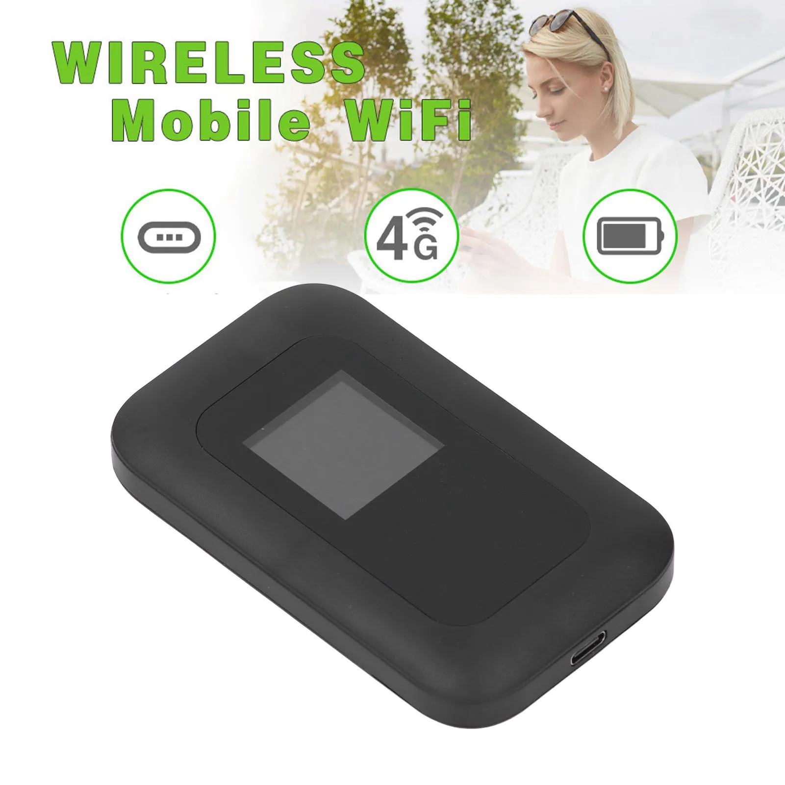 

Wireless Router Support 8-10 Connected Users 4G WiFi Mobile Hotspot Large Capacity Battery with SIM Card Slot for Travel