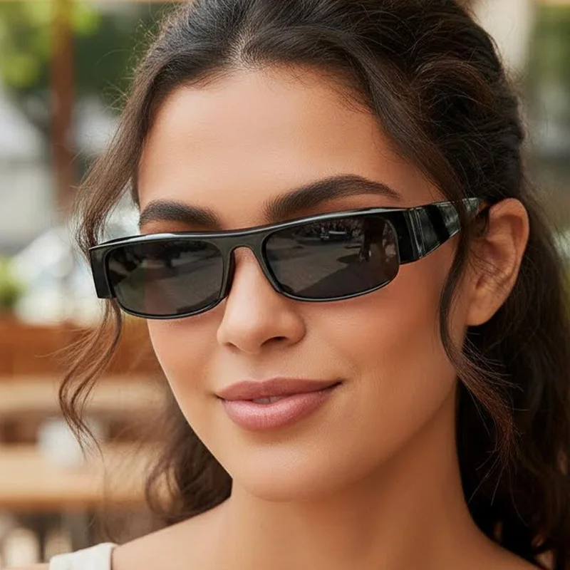 

Vintage Half Frame Square Sunglasses Ins Trendy UV Protection Retro Shades Fashion Streetwear Vacation Outdoor Eyewear